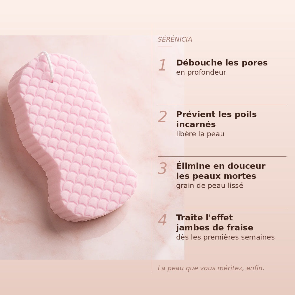 Éponge Sérénicia™ — La solution douce pour les jambes de fraise